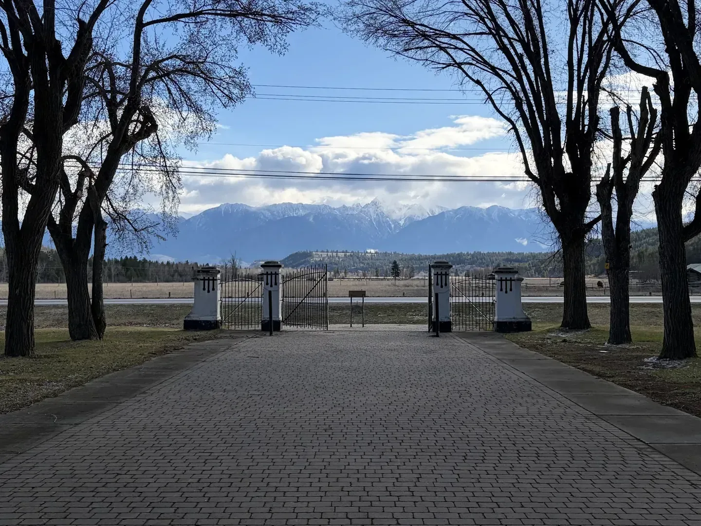 Resort grounds and open landscape at dusk
